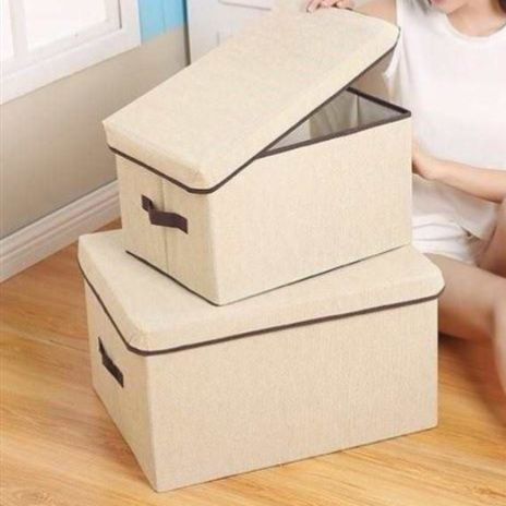 ベッド 下 収納 折りたたみ式蓋付き布製収納ボックス二個組