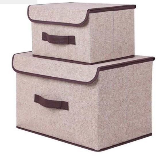 ベッド 下 収納 折りたたみ式蓋付き布製収納ボックス二個組