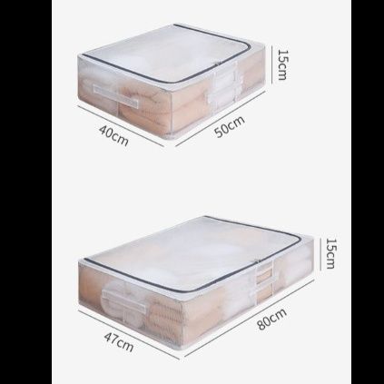 ベッド 下 収納 透明窓付き大容量折りたたみ式収納ボックス