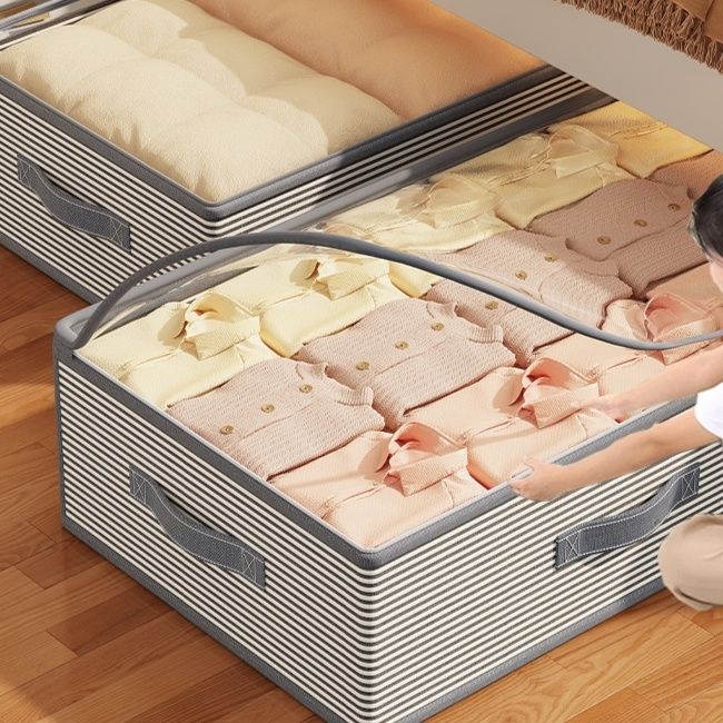 ベッド 下 収納 透明窓付き大容量ベッド下収納衣装ケース