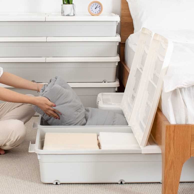 ベッド 下 収納 薄型フタ付きベッド下収納ケース
