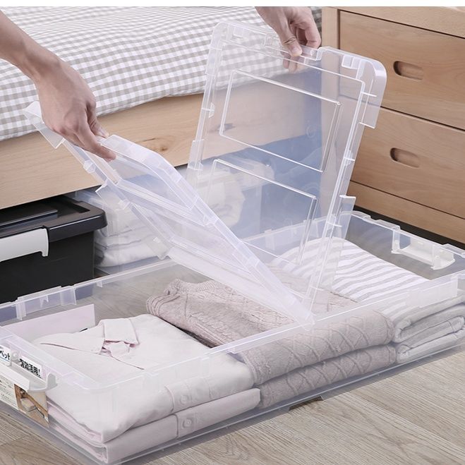 ベッド 下 収納 透明蓋付き大容量収納箱