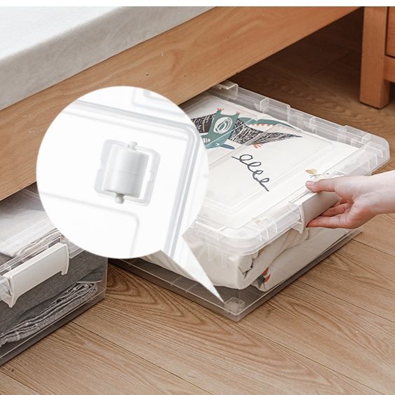 ベッド 下 収納 透明蓋付き大容量収納箱