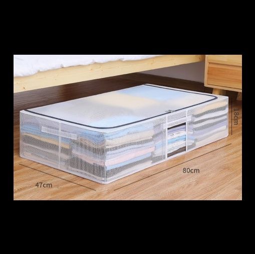 ベッド 下 収納 大容量透明窓付きベッド下専用衣装ケース