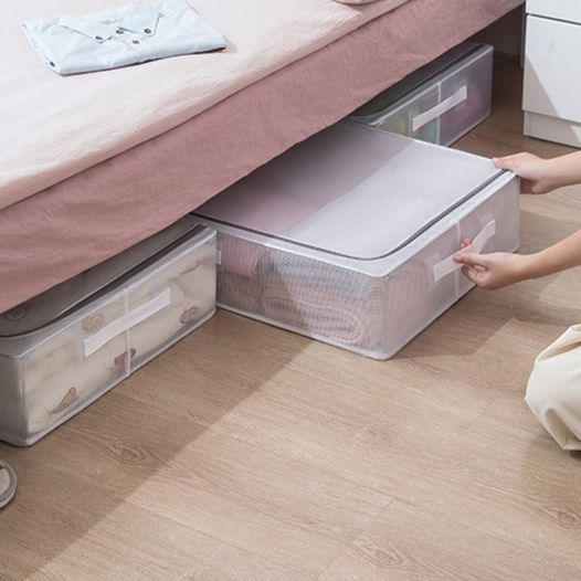 ベッド 下 収納 大容量透明窓付きベッド下専用衣装ケース