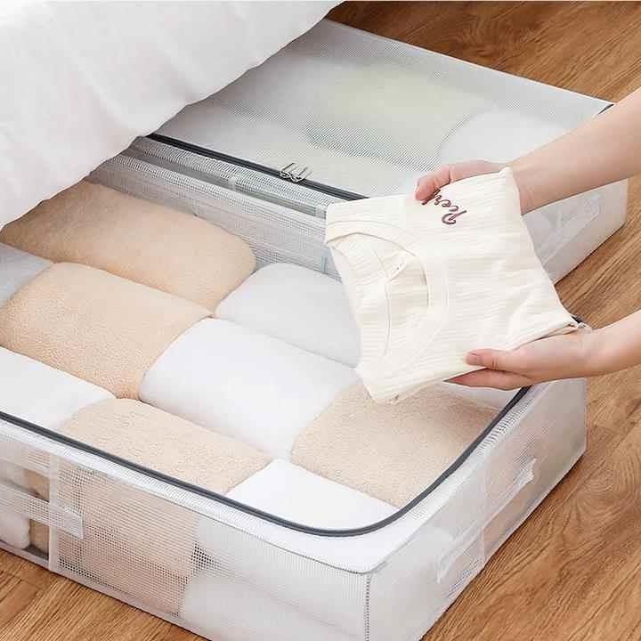 ベッド 下 収納 透明窓付き分割式ベッド下収納衣装ケース