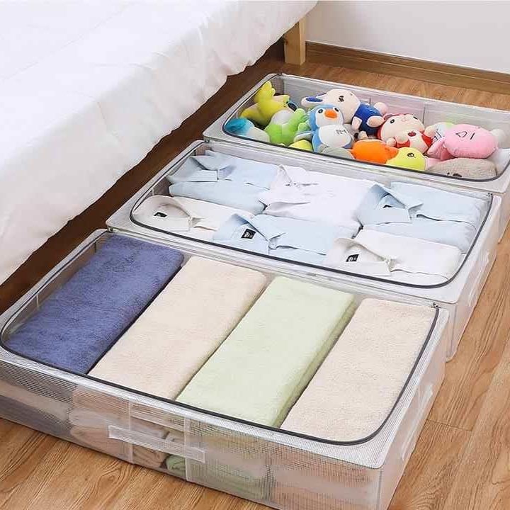 ベッド 下 収納 透明窓付き分割式ベッド下収納衣装ケース