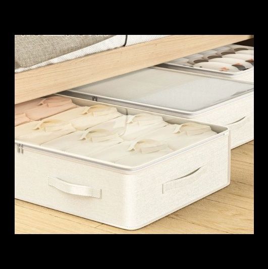 ベッド 下 収納 綿麻製防塵防湿ベッド下収納衣装ケース
