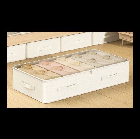 ベッド 下 収納 綿麻製防塵防湿ベッド下収納衣装ケース