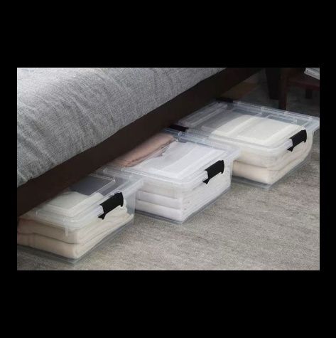 ベッド 下 収納 キャスター付き薄型透明ベッド下収納衣装ケース