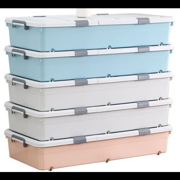 ベッド 下 収納 キャスター付き薄型収納ボックス高さ調整可能