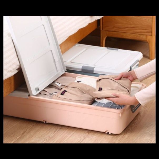 ベッド 下 収納 キャスター付き薄型収納ボックス高さ調整可能