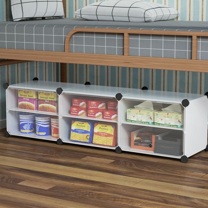 ベッド 下 収納 組み立て式仕切り付き横長収納ケース