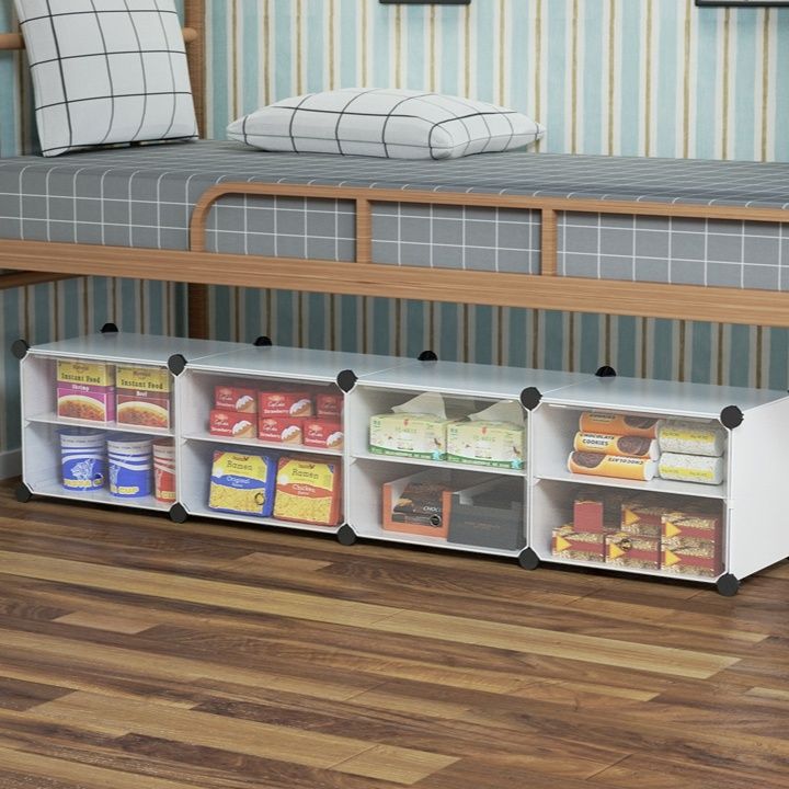 ベッド 下 収納 組み立て式仕切り付き横長収納ケース