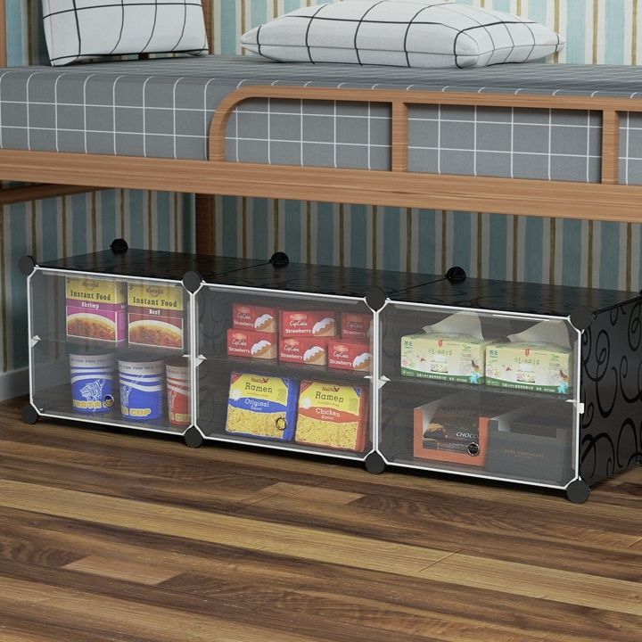 ベッド 下 収納 組み立て式仕切り付き横長収納ケース