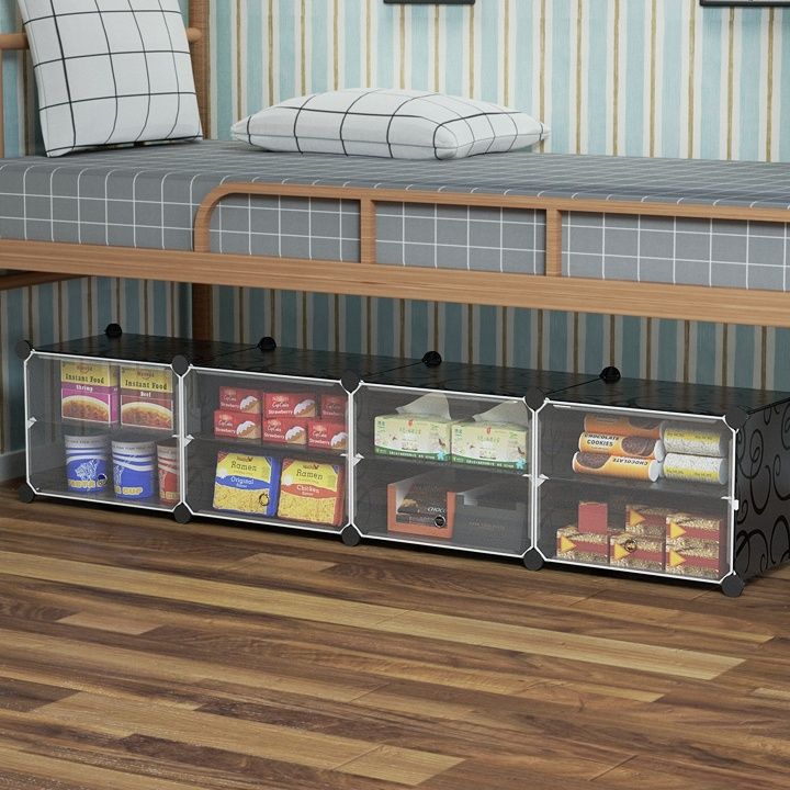 ベッド 下 収納 組み立て式仕切り付き横長収納ケース