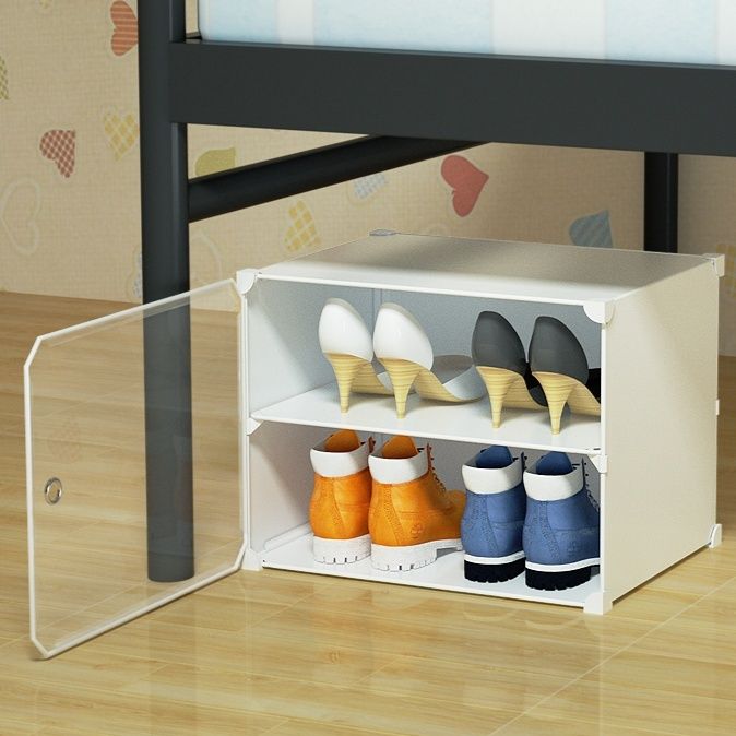 ベッド 下 収納 ベッド下対応二段式靴専用収納ボックス