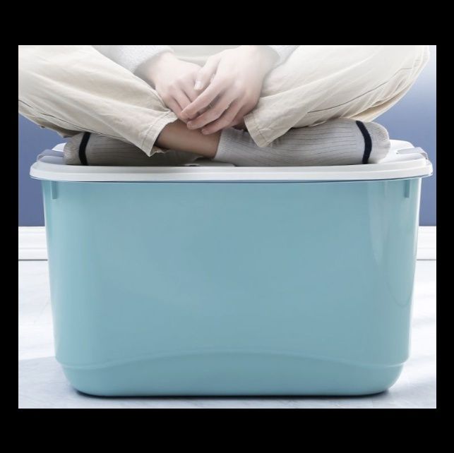 ベッド 下 収納 取っ手付き大容量透明蓋衣装ケース