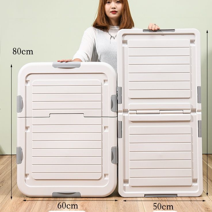 ベッド 下 収納 キャスター付き大容量フラット衣装ケース