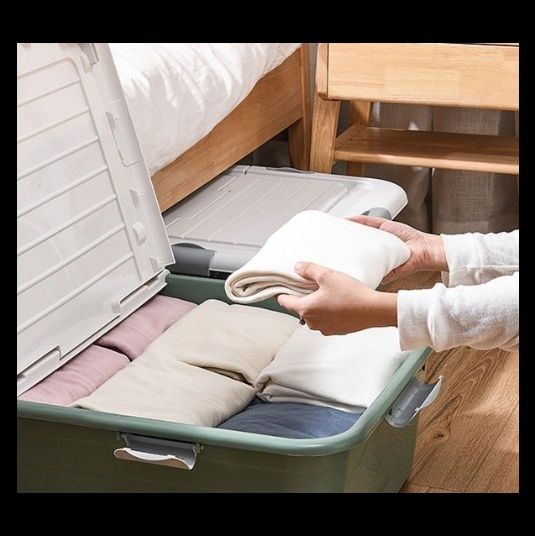 ベッド 下 収納 蓋付き取っ手付きベッド下収納衣装ケース