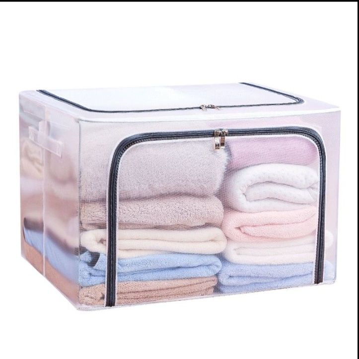 ベッド 下 収納 透明窓付き鋼線入り大容量衣装ケース