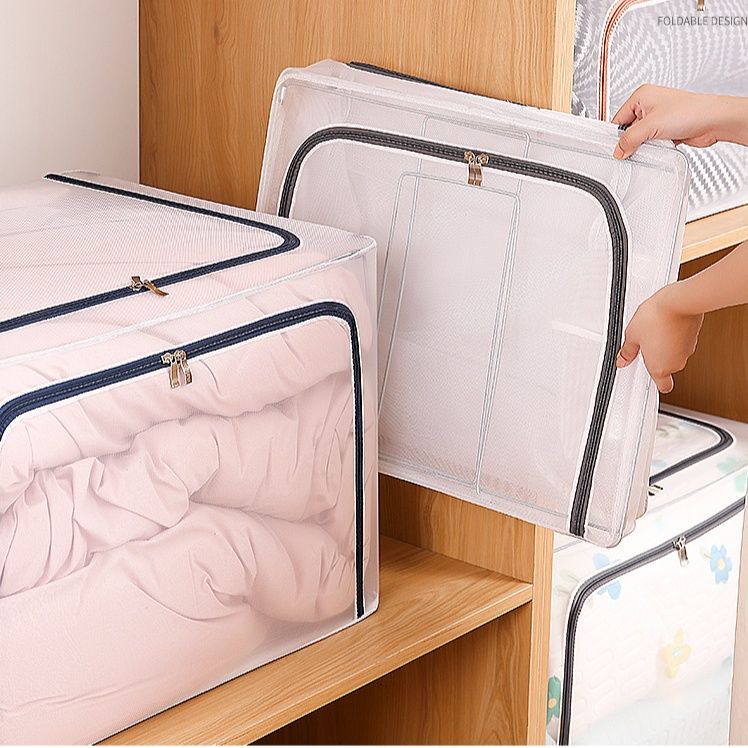 ベッド 下 収納 透明窓付き鋼線入り大容量衣装ケース