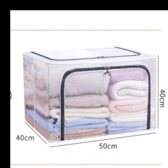 ベッド 下 収納 透明窓付き鋼線入り大容量衣装ケース