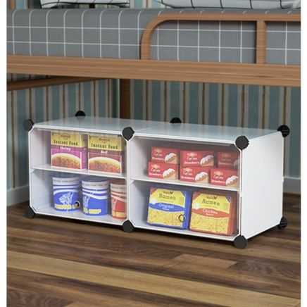 ベッド 下 収納 ベッド下省スペース組立式透明扉付き衣装ケース