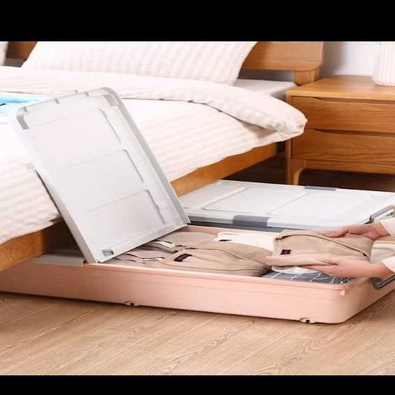 ベッド 下 収納 高さ調整可能キャスター付き薄型収納ケース