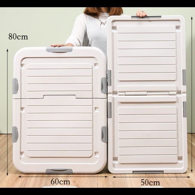 ベッド 下 収納 取っ手付き折りたたみ式低型衣装ケース