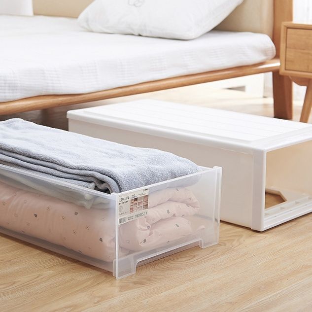 ベッド 下 収納 ベッド下専用引き出し式透明衣装ケース
