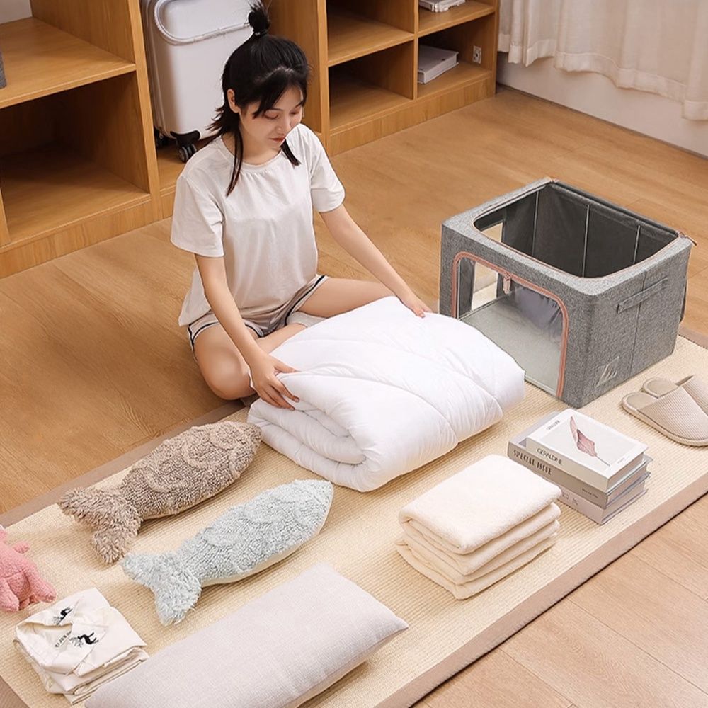 ベッド 下 収納 折りたたみ式衣装ケース大容量透明窓付き収納袋