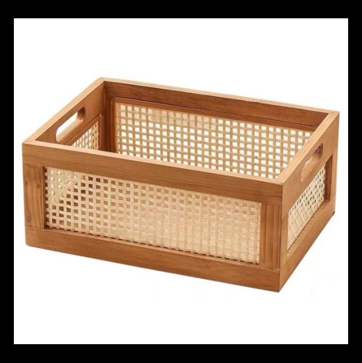 ベッド 下 収納 無垢材竹編み衣装ケース大容量収納ボックス