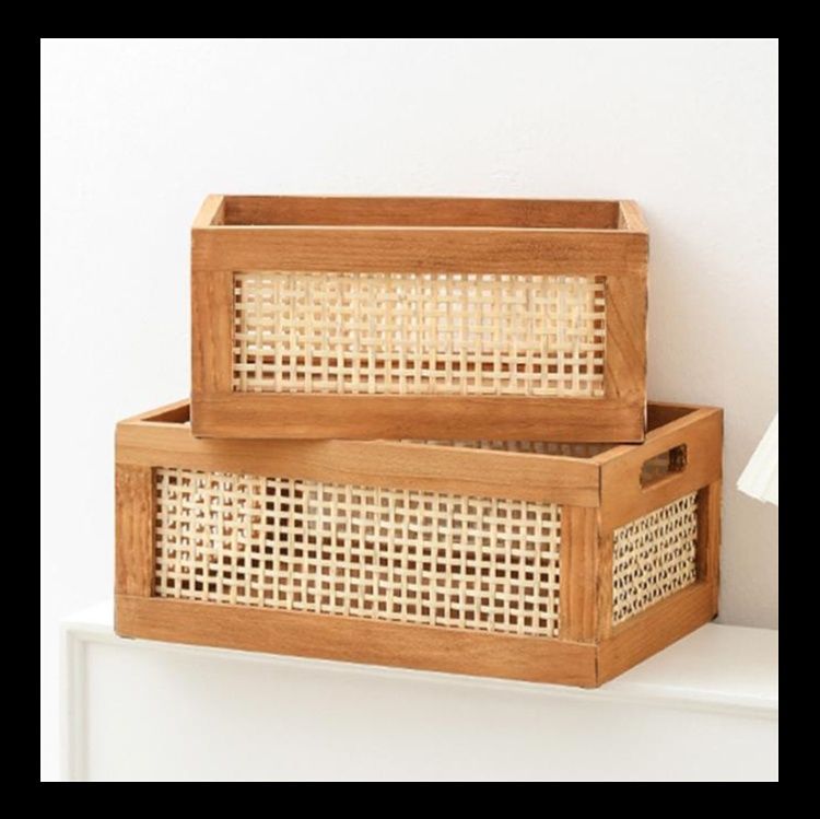 ベッド 下 収納 無垢材竹編み衣装ケース大容量収納ボックス