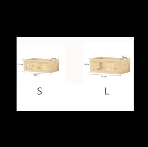 ベッド 下 収納 無垢材竹編み長方形衣装ケース木製収納箱