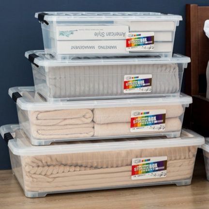 ベッド 下 収納 キャスター付き薄型フラット衣装ケース三個組