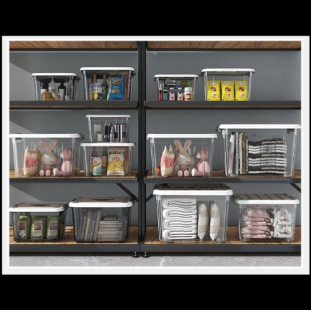 ベッド 下 収納 取っ手付き透明蓋ロック式衣装ケース