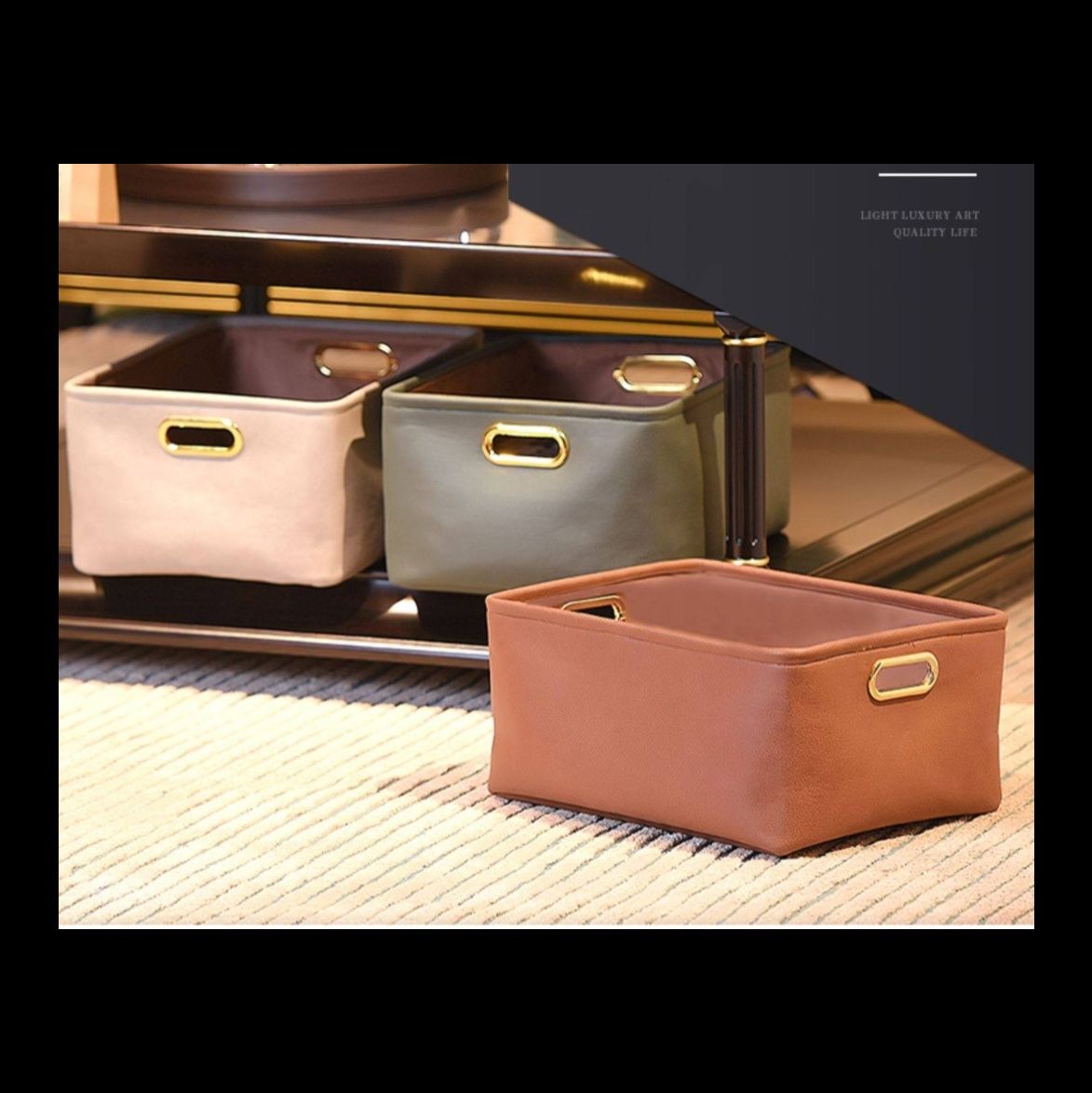 ベッド 下 収納 高級感溢れる取っ手付き収納ボックス