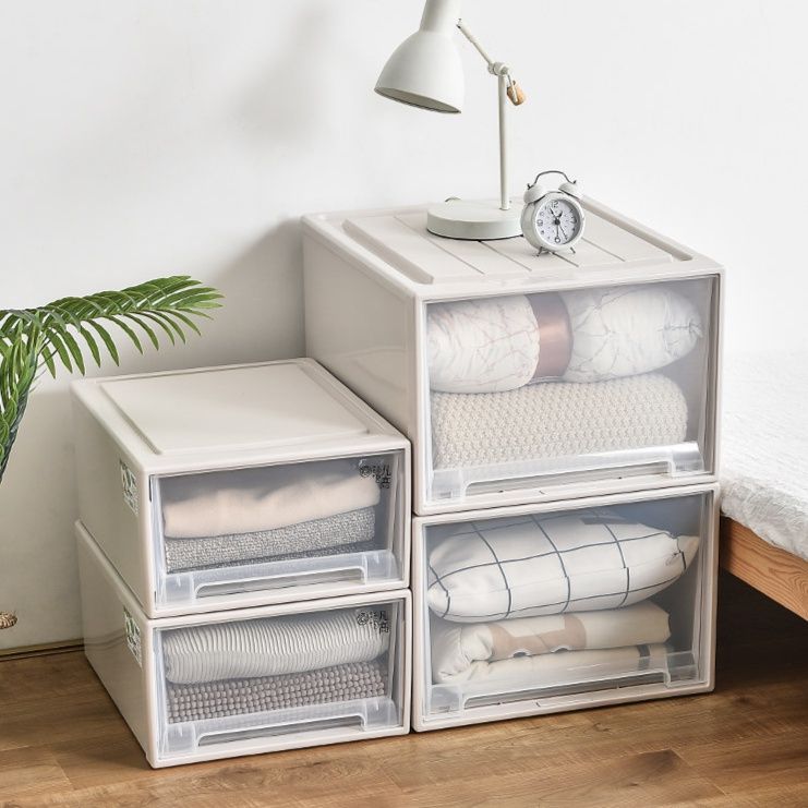 ベッド 下 収納 引き出し式透明衣類収納ケース積み重ね型