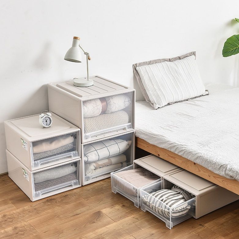 ベッド 下 収納 引き出し式透明衣類収納ケース積み重ね型