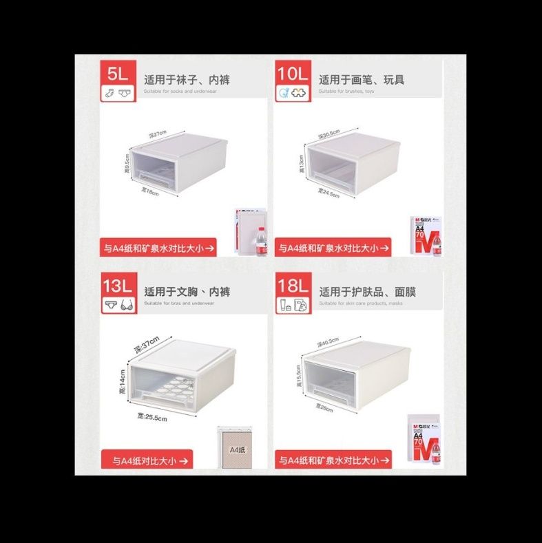 ベッド 下 収納 引き出し式透明衣類収納ケース積み重ね型