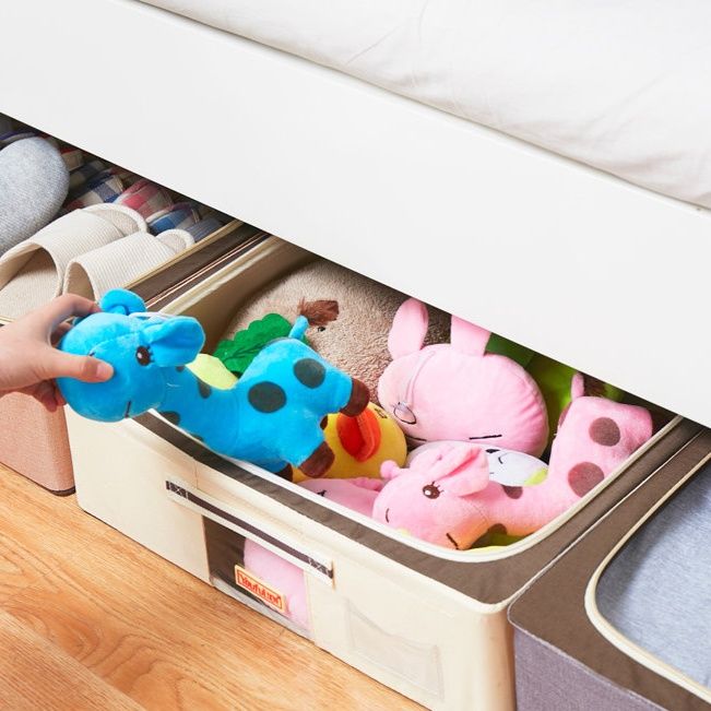 ベッド 下 収納 大容量蓋付き布製ベッド下収納ボックス