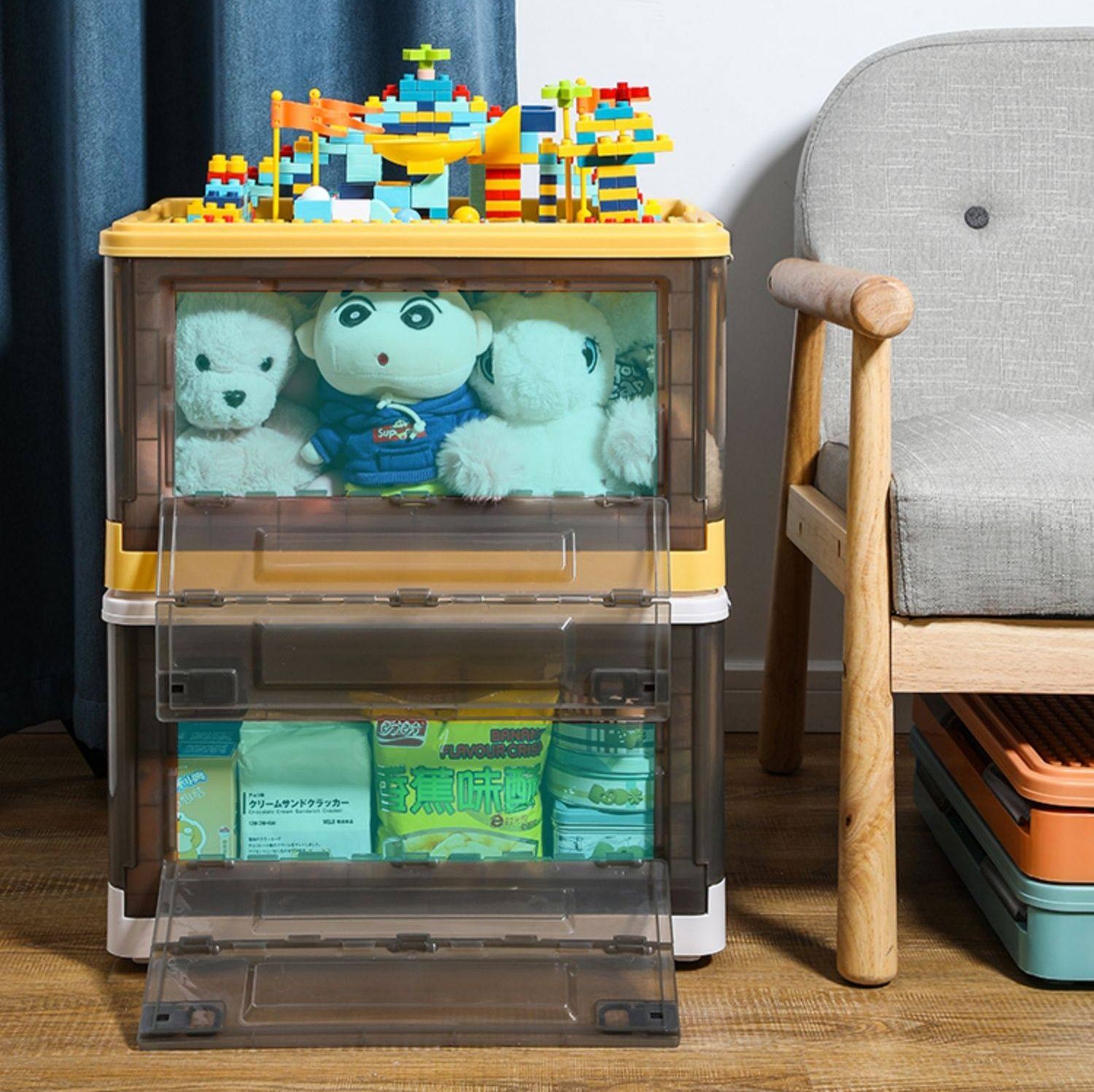 ベッド 下 収納 前開き式透明窓付き積み重ね式衣装ケース