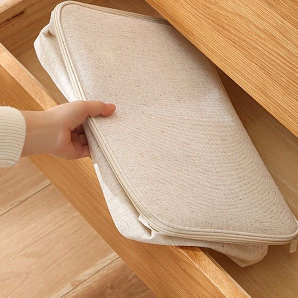 ベッド 下 収納 麻素材防湿防塵蓋付き衣装ケース