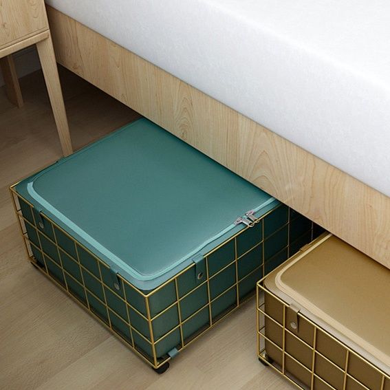 ベッド 下 収納 格子柄フレーム付きキャスター式ベッド下衣装ケース