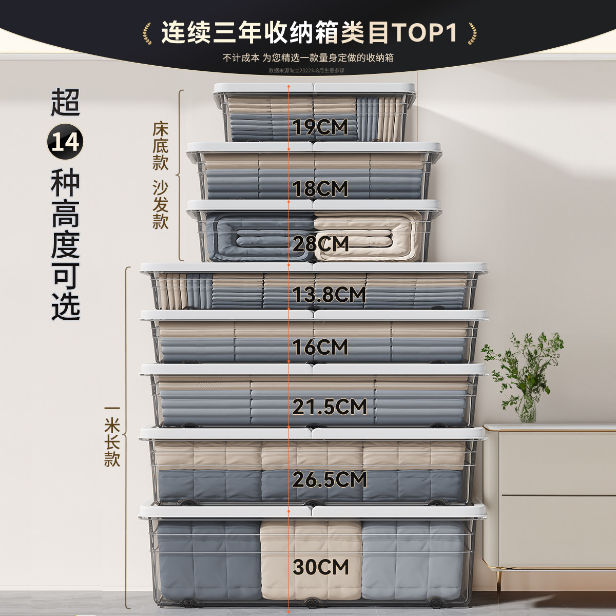 ベッド 下 収納 折りたたみ式蓋付きベッド下衣装ケース
