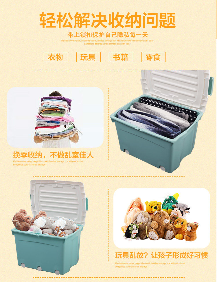 ベッド 下 収納 大容量キャスター付き蓋付き衣装ケース