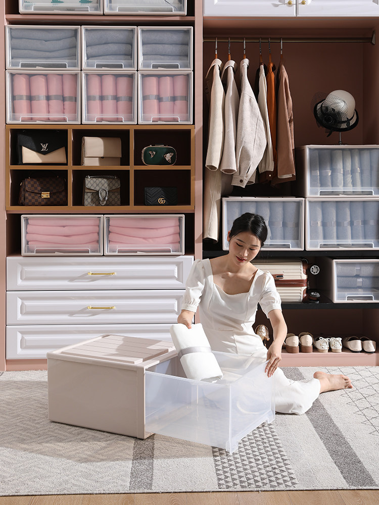 ベッド 下 収納 透明引き出し式積み重ね型衣装ケース