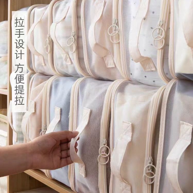 ベッド 下 収納 透明仕切り付き持ち手式衣装ケース