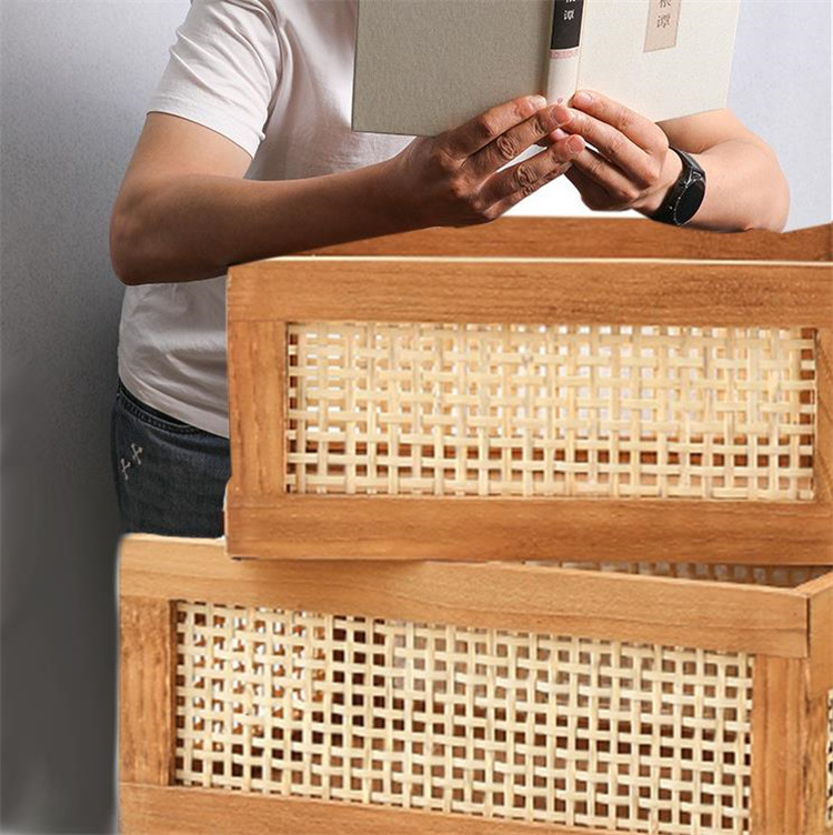 ベッド 下 収納 無垢材竹編み衣装ケース大容量収納ボックス